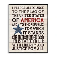 Stupell Industries Pledge of Allegiance Patriotic Framed Giclee Art