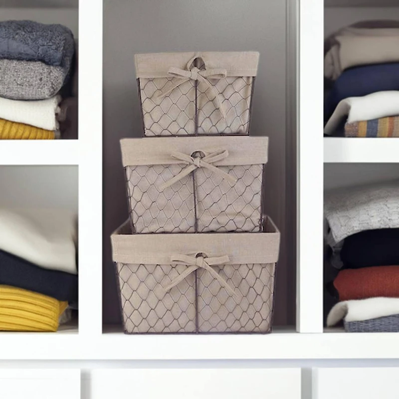 DII® Natural Lining Chicken Wire Basket Set