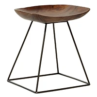 20" Brown Iron Rustic Stool