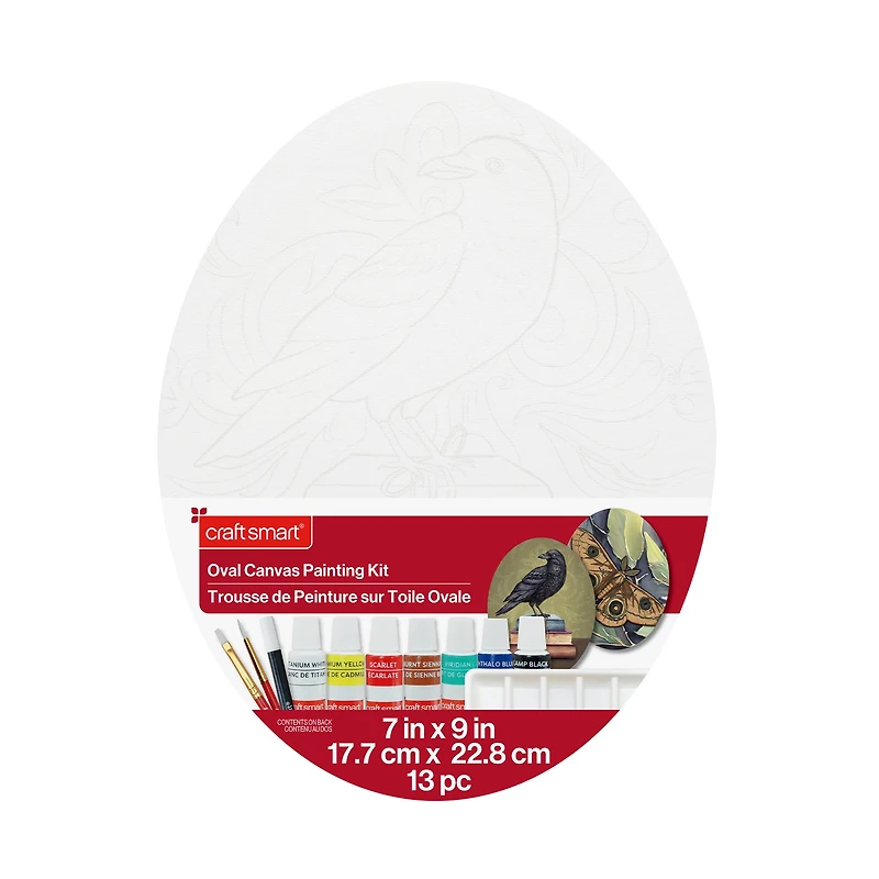 7" x 9" Raven & Moth Oval Canvas Painting Kit by Craft Smart®