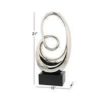 21" Silver Modern Abstract Sculpture