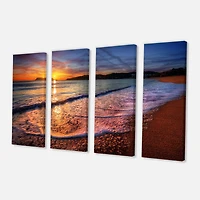 Designart - Foaming Waves at Beautiful Sunset