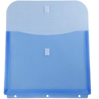 JAM Paper 9.75" x 11.5" Assorted Plastic Hook & Loop 3 Hole Punch Binder Envelopes with Expansion, 12ct.