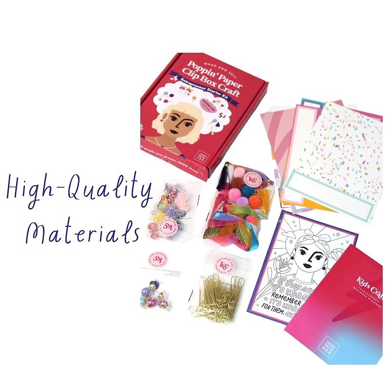 Kids Crafts Make & Sell Poppin' Paper Clip Box Craft Kit Business