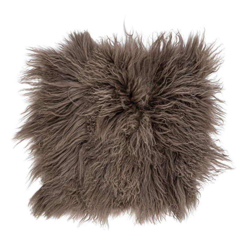 Hello Honey® 16" x 16" Charcoal Mongolian Lamb Fur Seat Cover