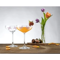 JoyJolt® 14oz. Meadow Butterfly Crystal Martini Glass Set, 2ct.
