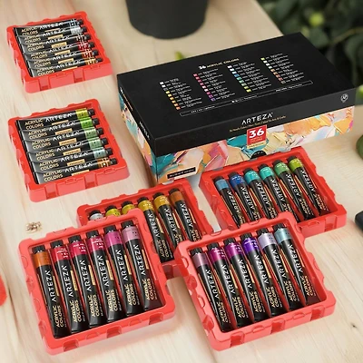 Arteza® 36 Color Metallic Acrylic Paint Set