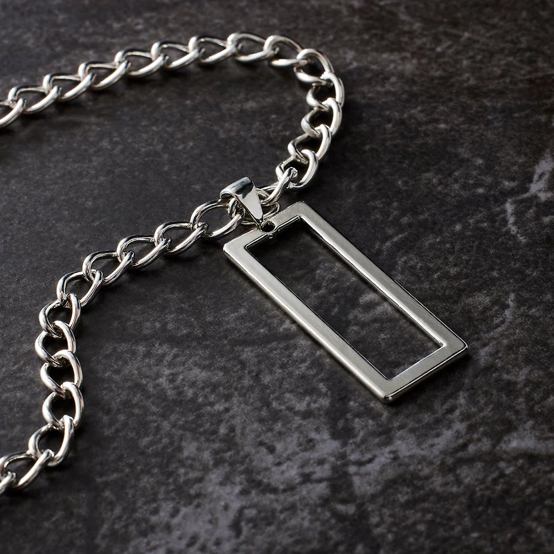 Rhodium Open Rectangle Pendant by Bead Landing™