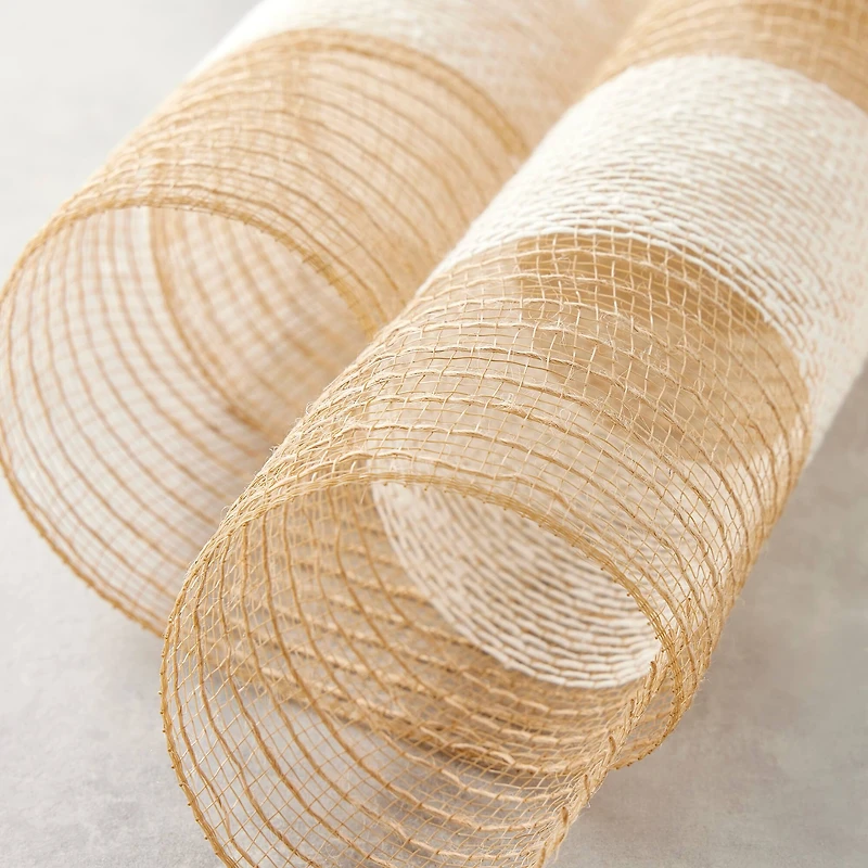 21" x 18ft. Jute Mesh Striped Ribbon by Celebrate It® Occasions™