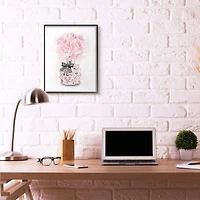 Stupell Industries Pink Flower Perfume Glam Fashion Design Framed Wall Art