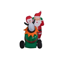 5.5ft. Lightshow Airblown® Inflatable Christmas Santa & Penguin Cannon Scene with Sparkle