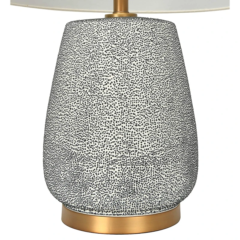 Hello Honey® 26'' Textured Blue Glaze Ceramic Table Lamp with Natural Linen Shade
