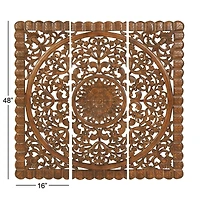 Brown Wood Traditional Wall Décor Set