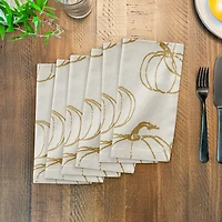Mustard Yellow Multi Pumpkin Pattern Cotton Twill Napkin