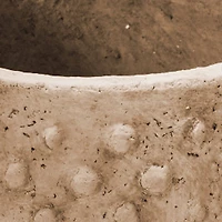 Hello Honey® 7'' Distressed Finish Sandstone Hobnail Planter