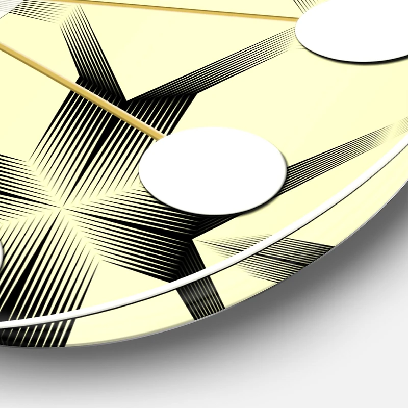 Designart 'Oriental Ornament. Flower Pattern Mid-Century Modern Wall Clock