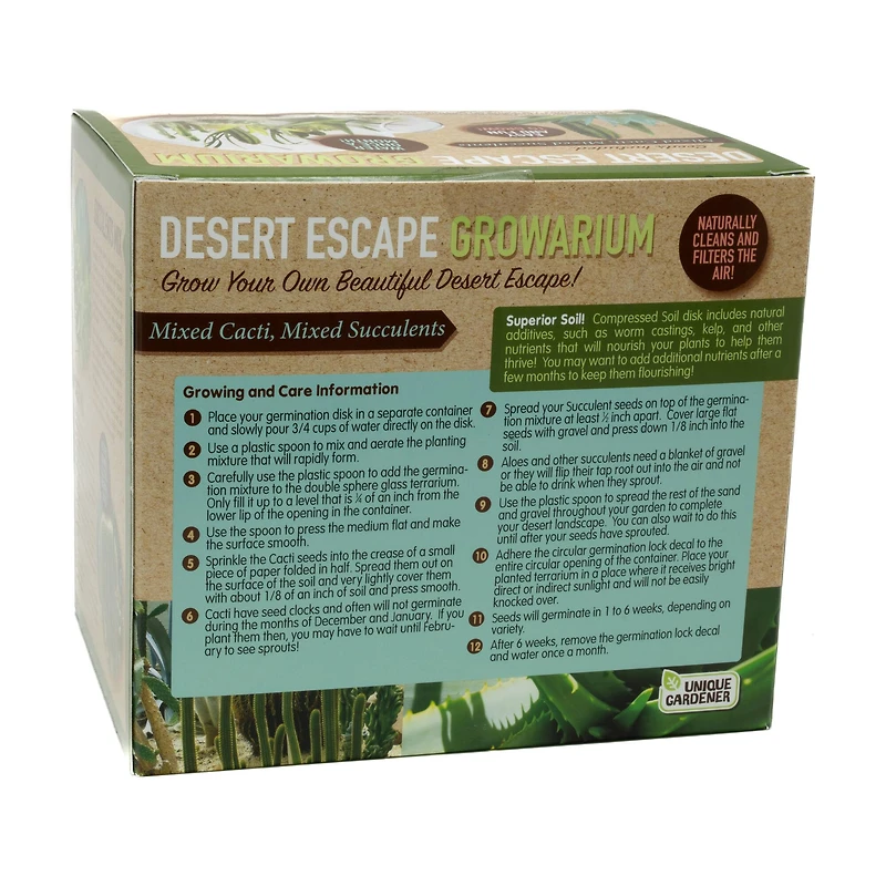 Double Sphere Glass Terrarium - Desert Escape Growarium