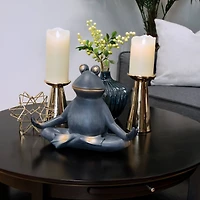 12" Frog in Lotus Yoga Position Garden Statue