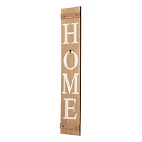 Glitzhome 42"H Wooden Brown "HOME" Porch Sign with 3 Changable Wreaths