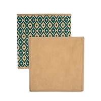Teal Nonwoven Ikat Polyester Square Cube Set