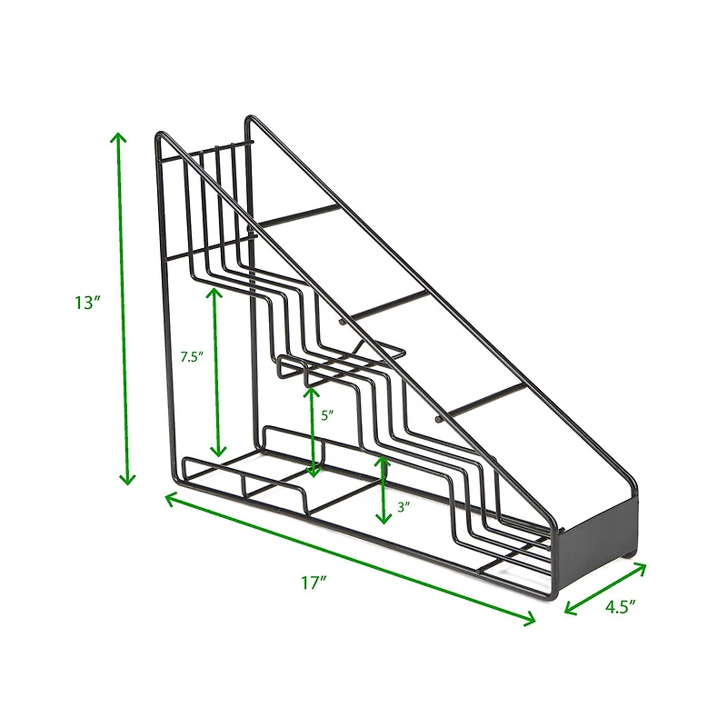 Mind Reader Black 4 Compartment Bottle Organizer & Holder