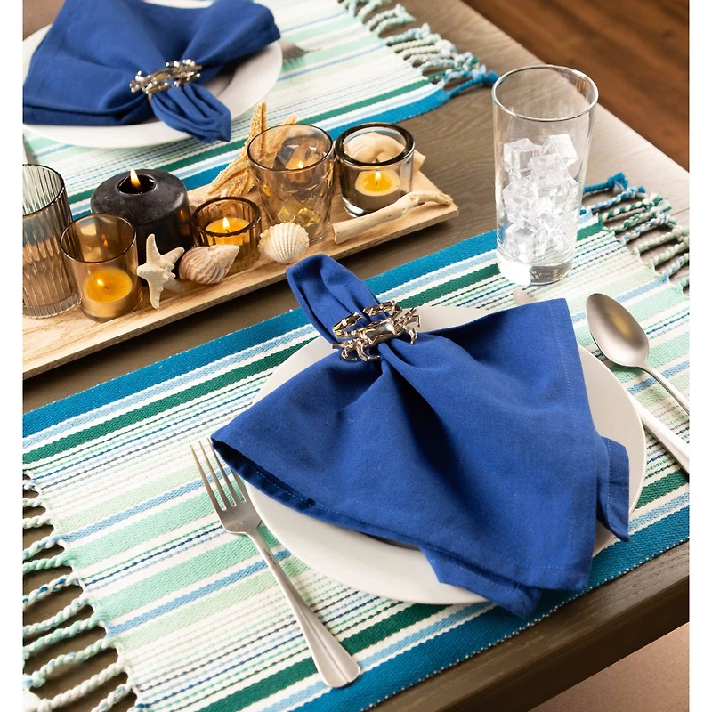 DII® Tidal Stripe Fringed Placemat Set, 6ct.