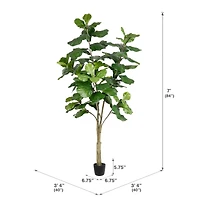 7ft. Potted Artificial Fiddle Tree