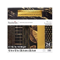 12" x 12" Foiled Fundamentals Paper Pad by Recollections™, 24 Sheets