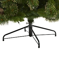 7.5ft. Pre-Lit Golden Tip Washington Pine & Pinecones Artificial Christmas Tree with Clear Lights