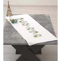 Leisure Arts® Modern Green Star Table Runner Stamped Cross Stitch Kit