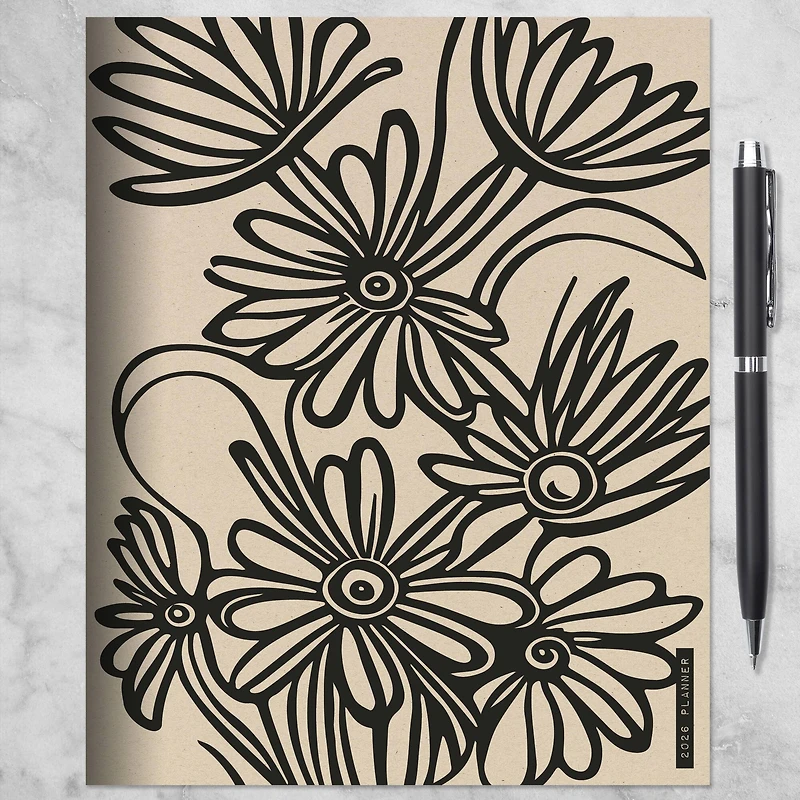 2026 Drawn Daisies Medium Monthly Planner