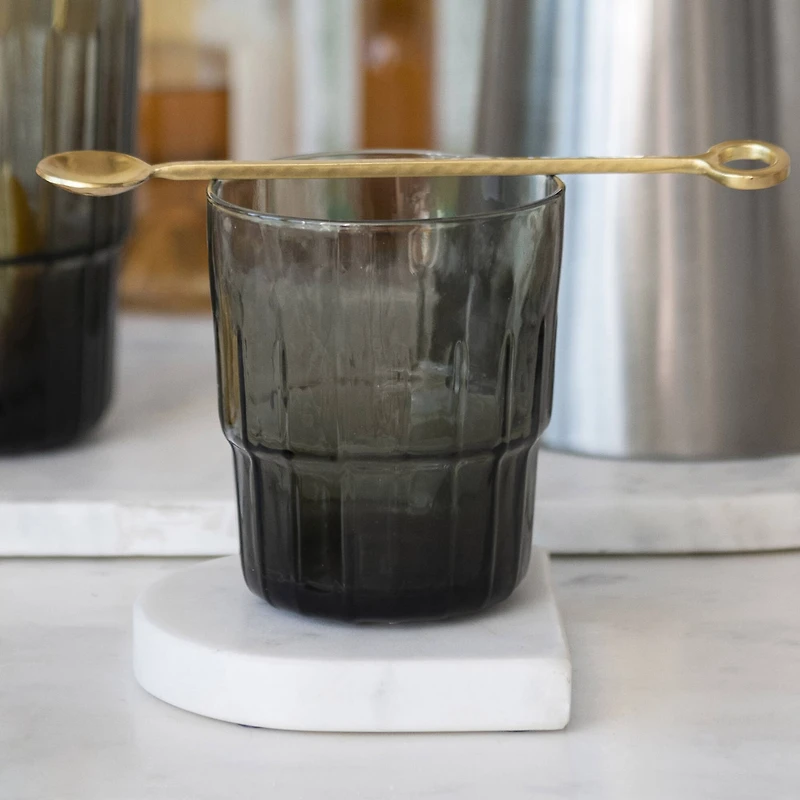 Hello Honey® White Modern Arched Marble Coaster Set