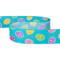 2.5" x 10yd. Blue Easter Egg Spring Wired Craft Ribbon