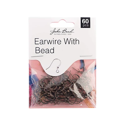 John Bead Must Have Findings 18mm Earwire with Bead