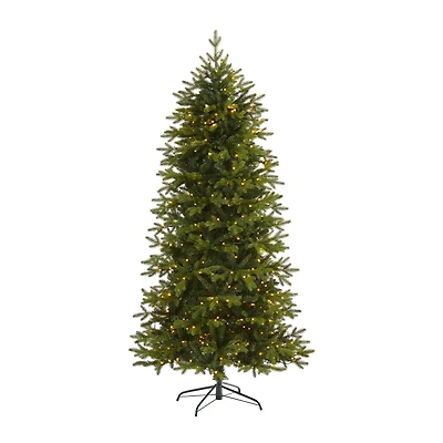 7ft. Pre-Lit Belgium Fir Artificial Christmas Tree, Clear LED Lights