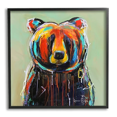 Stupell Industries Abstract Urban Bear Graffiti Framed Giclee Art