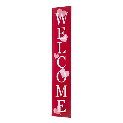 Glitzhome® 3.5ft. Valentine's Wooden Welcome Porch Sign
