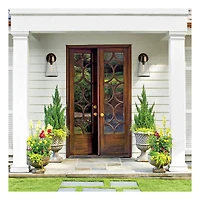 Hello Honey® Robert Stevenson Lighting Jaxon 13.5" Metal & Seedy Glass Outdoor Wall Sconce