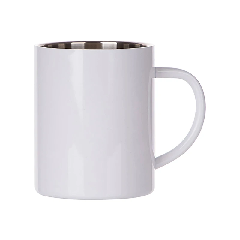 Craft Express 15oz. White Stainless Steel Mug, 6ct.