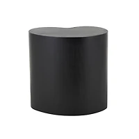 22.25" Black Wood Heart Inspired Side End Accent Table