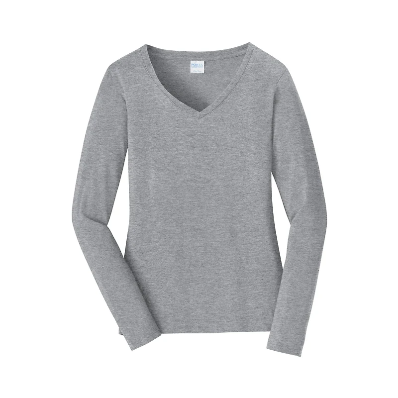 Port & Company® Fan Favorite™ Ladies Long Sleeve V-Neck T-Shirt