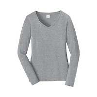 Port & Company® Fan Favorite™ Ladies Long Sleeve V-Neck T-Shirt