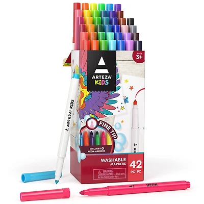 Arteza® Kids Washable Fine Tip Markers Set