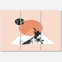 Designart - Modern Minimalist Mountain Sun and Moon