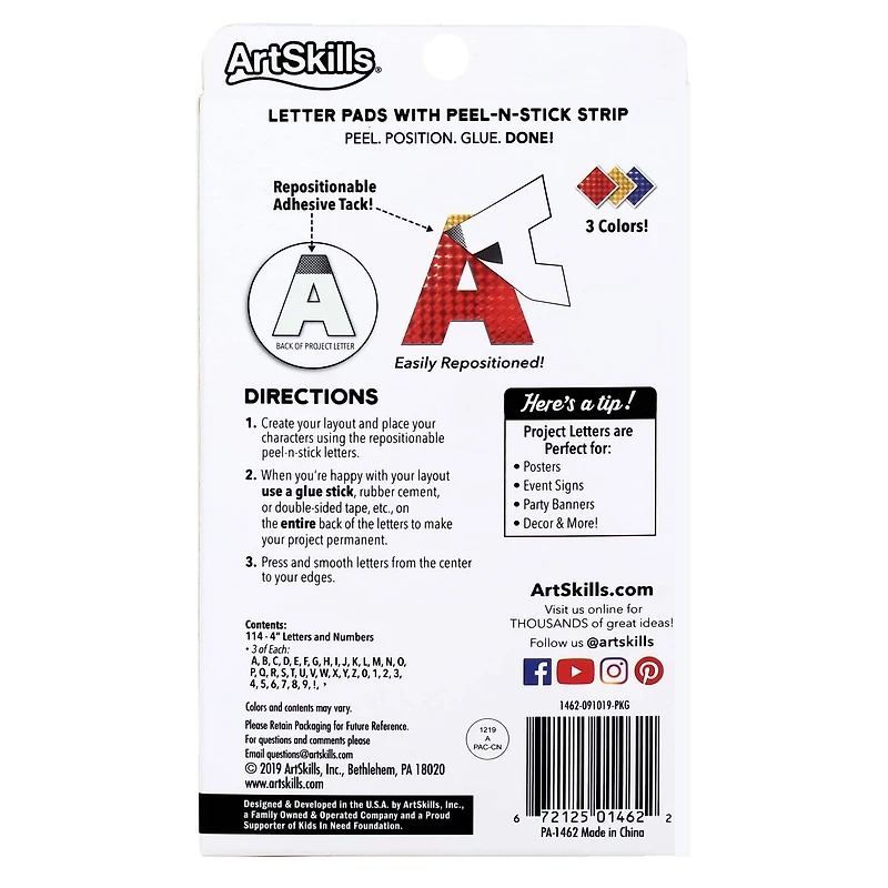 ArtSkills® 4" Holographic 114 Piece Paper Poster Letter Set