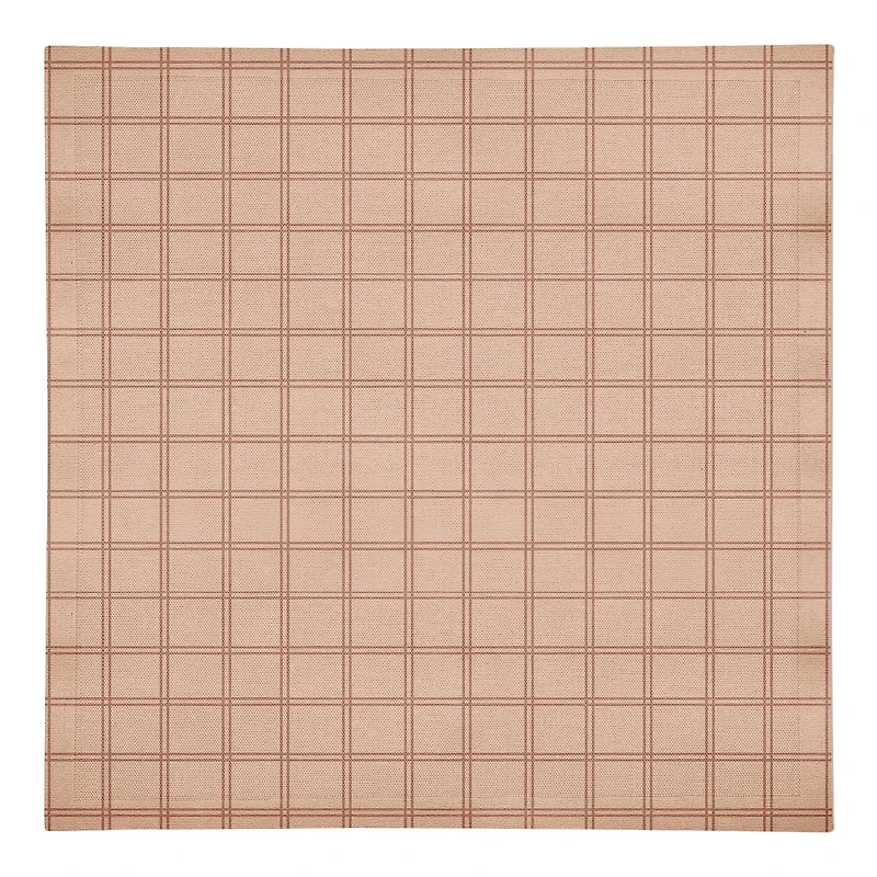 Faded Pink Grid Cotton Twill Napkin