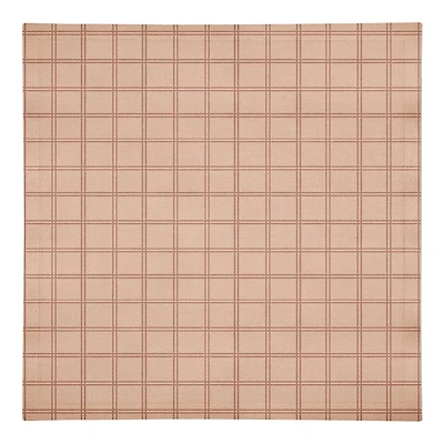 Faded Pink Grid Cotton Twill Napkin