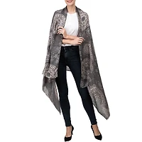Glitzhome® 80" Gray Paisley Print Scarf with Fringe
