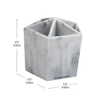 Mind Reader Marbella Collection White 5-Section Pen & Accessory Holder