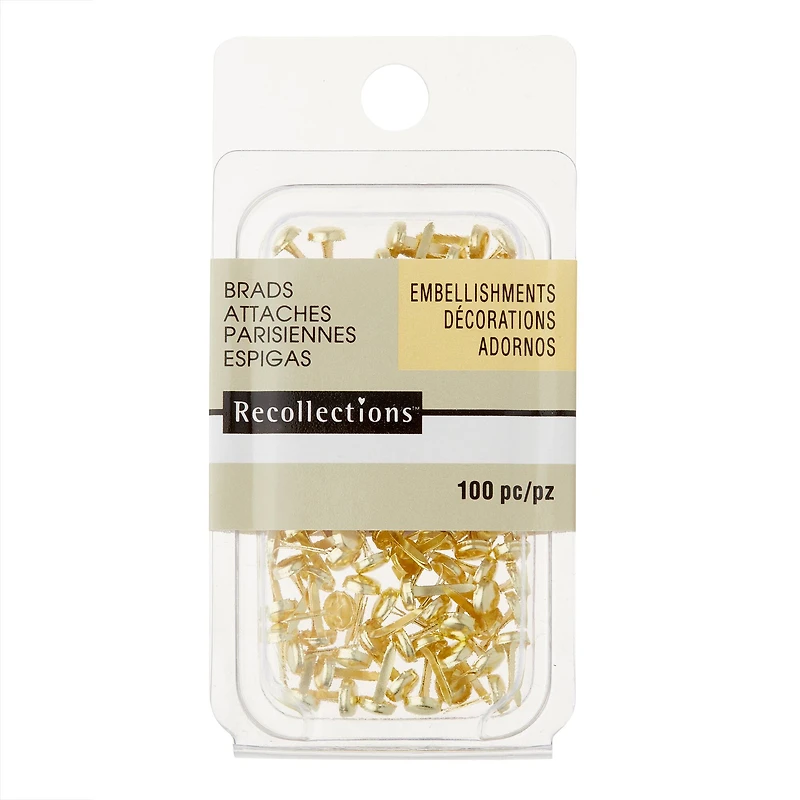 12 Packs: 100 ct. (1,200 total) Gold Brads by Recollections™